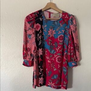 Oopscool x LC Waikiki Floral Patterned Blouse in Oinks Blues Sz 40